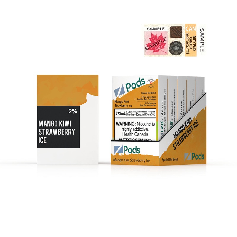 Zpods STLTH Compatible -Mango Kiwi Strawberry Ice