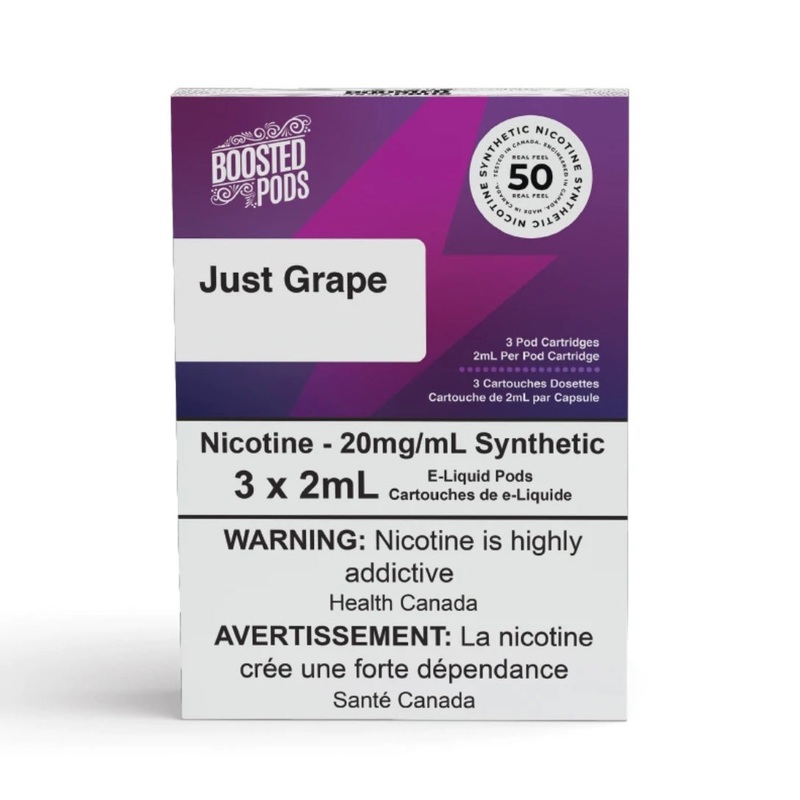 Boosted pods STLTH Compatible – Great Grape  – 50MG HIT – Synthetic Nicotine
