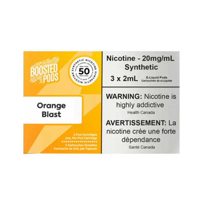 Boosted pods STLTH Compatible – Orange Blast – 50MG HIT – Synthetic Nicotine