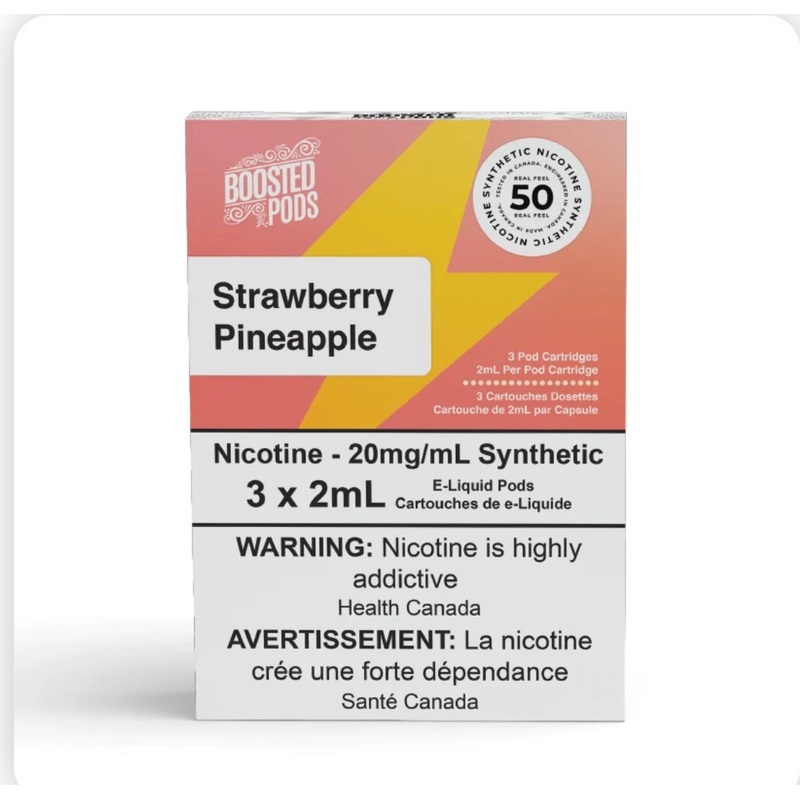 Boosted pods STLTH Compatible – Strawberry Pineapple- 50MG HIT – Synthetic Nicotine