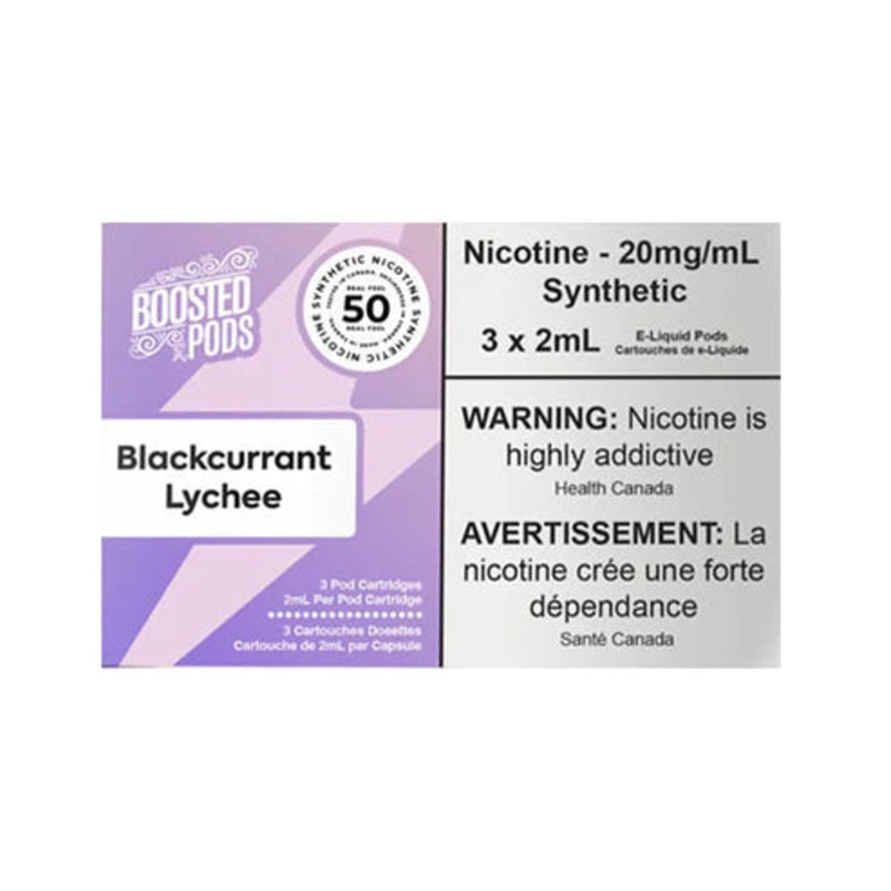 Boosted pods STLTH Compatible – Blackcurrant Lychee  Groove – 50MG HIT – Synthetic Nicotine