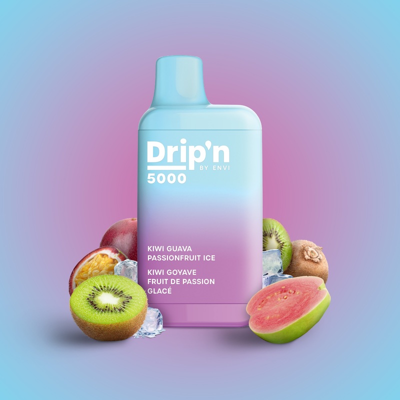 Drip’n by Envi – Kiwi Guava Passionfruit Ice – Disposable Vape
