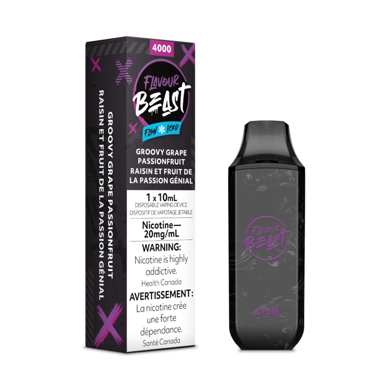 Flavour Beast Flow Rechargeable Disposable 4000 Puffs – Groovy  Grape Passionfruit Iced