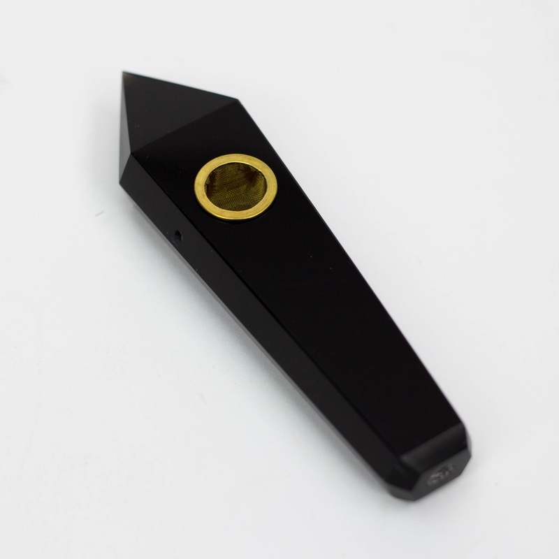 Acid Secs – Natural Plain Obsidian Smoking Pipe