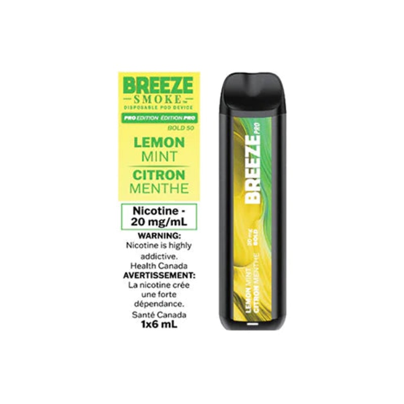 Breeze Pro Disposable Vape – Lemon Mint – 2000 Puffs