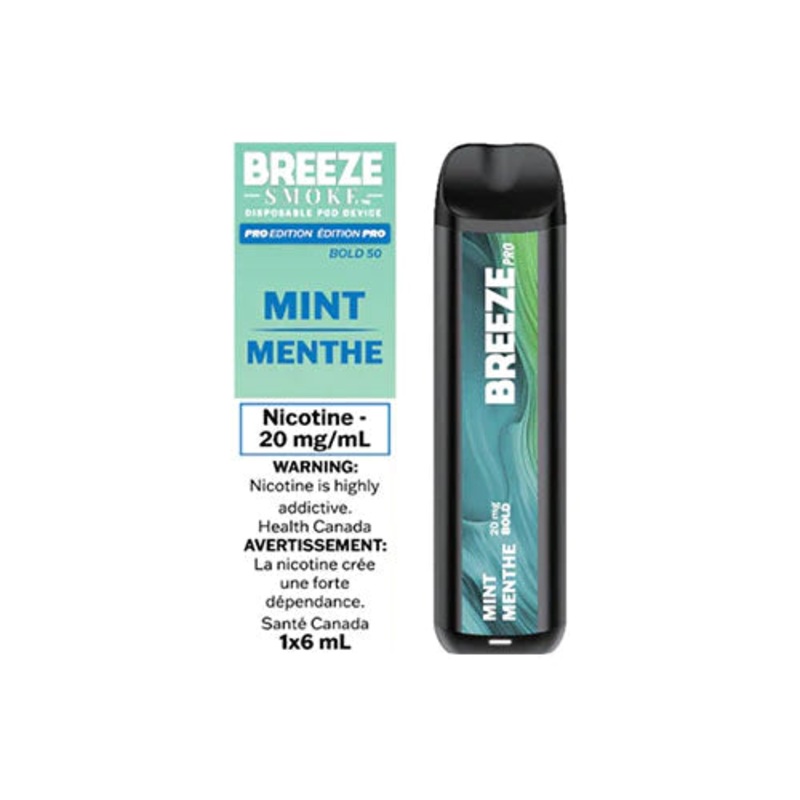 Breeze Pro Disposable Vape – Mint – 2000 Puffs – Zero Nicotine