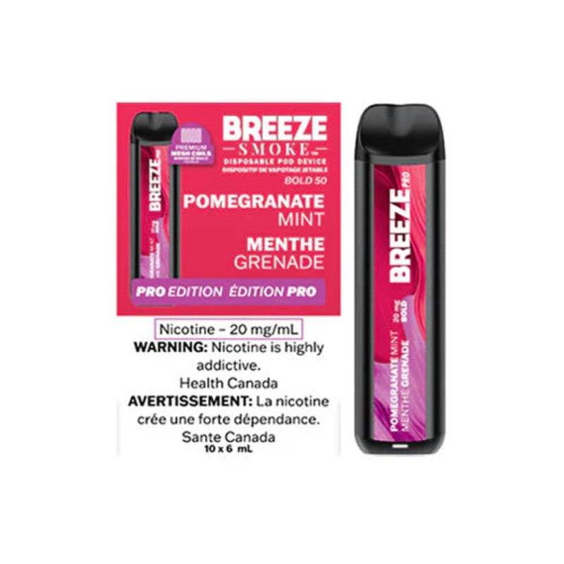 Breeze Pro Disposable Vape – Pomegranate Mint- 2000 Puffs
