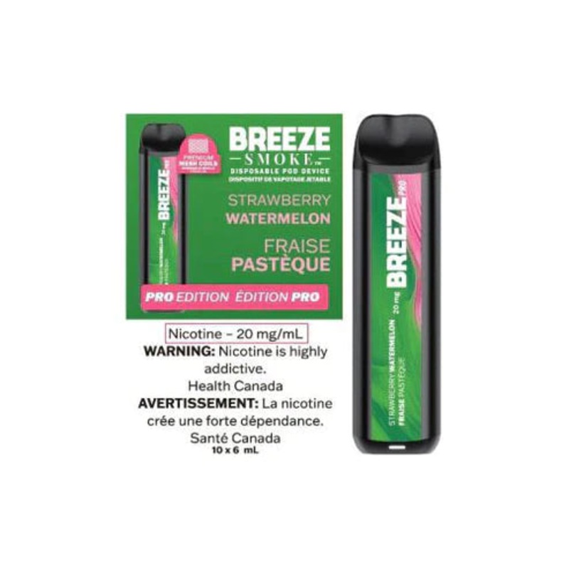 Breeze Pro Disposable Vape – Strawberry Watermelon – 2000 Puffs
