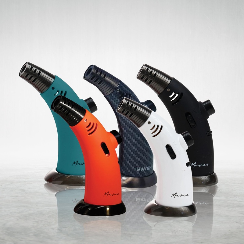 MAVEN-  Firehorn Butane Torch|Black|Carborn Fiber|Midnight Green|Orange|White