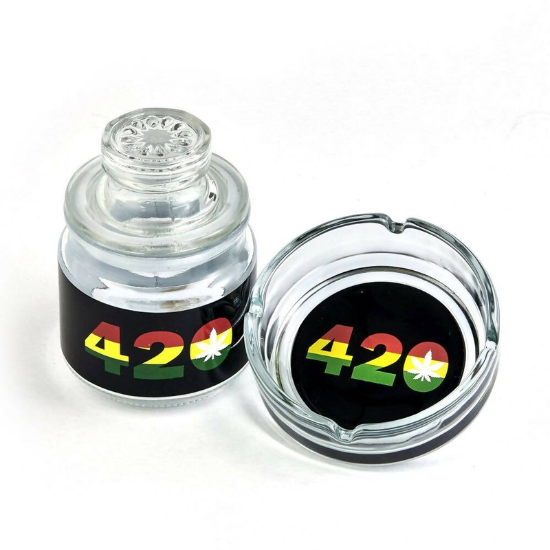 ASHTRAY SET WITH STASH JAR – 420 DESIGN