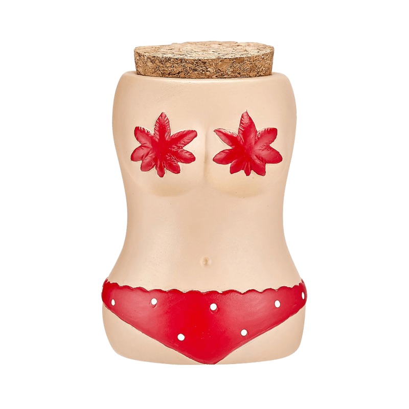 BIKINI STASH JAR W/ RED BIKINI