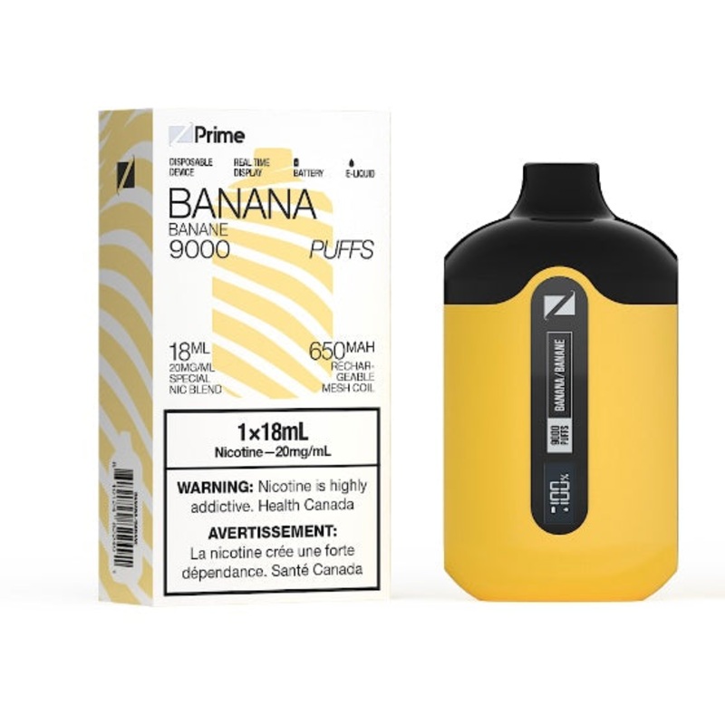 ZPrime Disposable Vape – 9000 Puffs – Banana