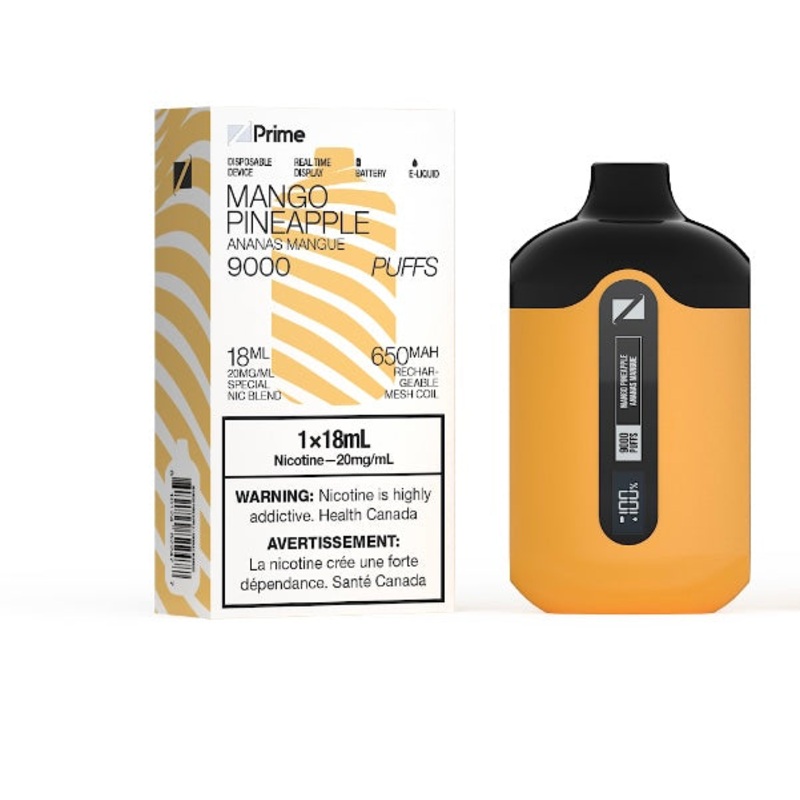 ZPrime Disposable Vape – 9000 Puffs – Mango Pineapple