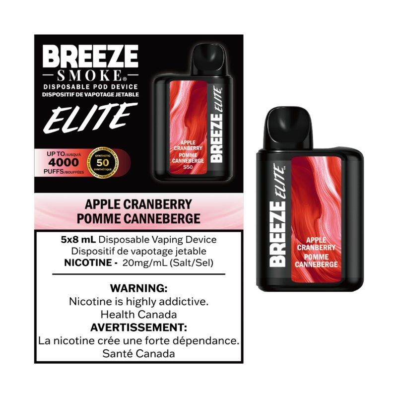 Breeze Elite Disposable Vape – Apple Cranberry – 4000 Puffs
