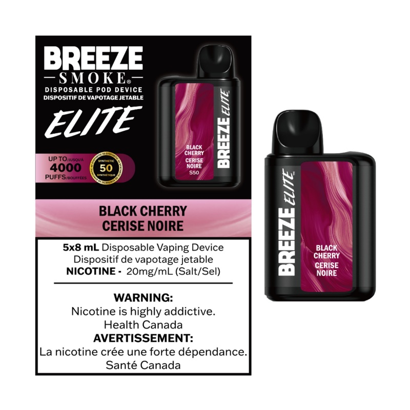 Breeze Elite Disposable Vape – Black Cherry – 4000 Puffs