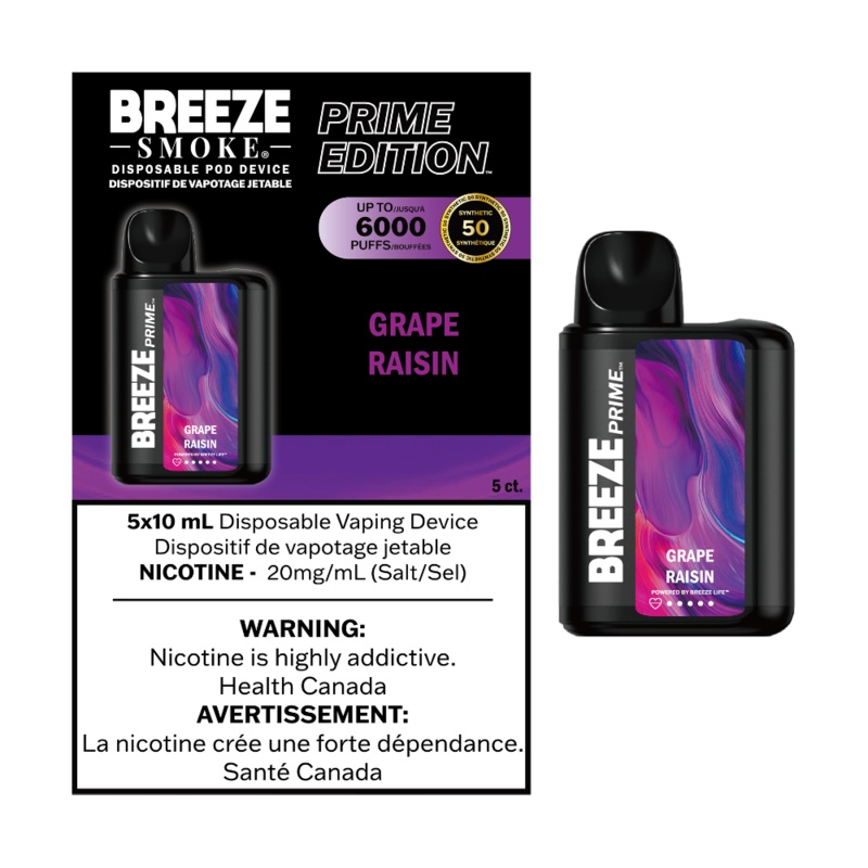 Breeze Prime Edition Disposable Vape – 6000 Puffs – Grape