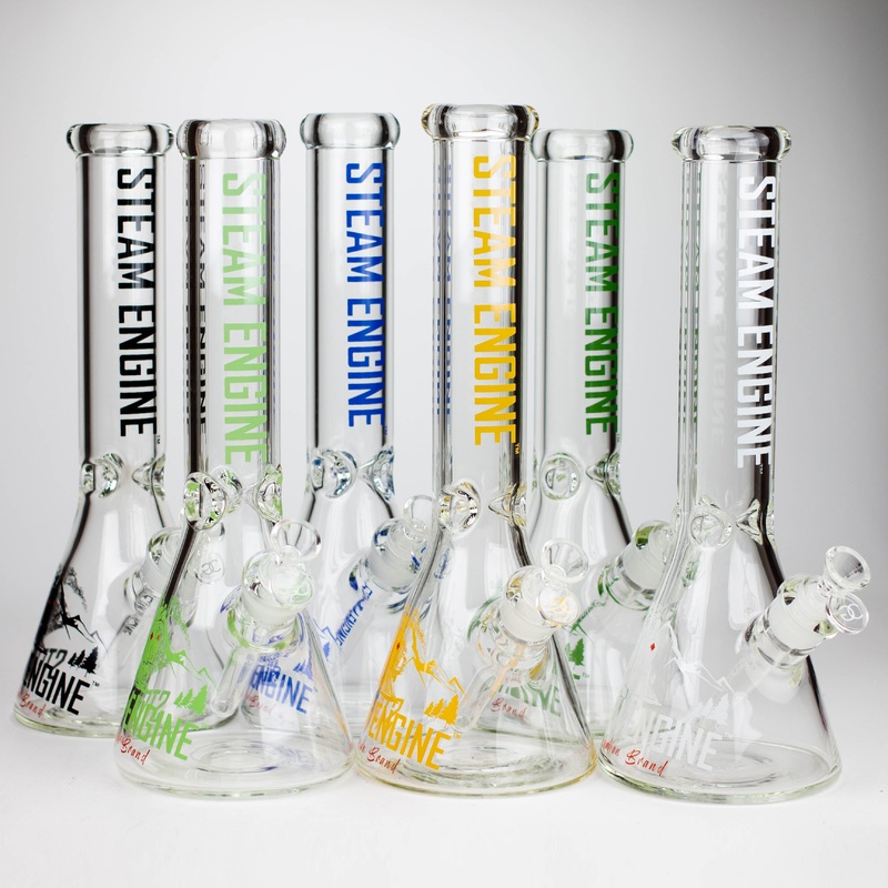 Steam Engine | 14 Inch 7mm Glass Bong  – Golden Crown