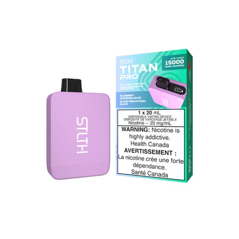 Stlth Titan Pro Disposable Vape – 15K Puffs – Blueberry Watermelon Ice