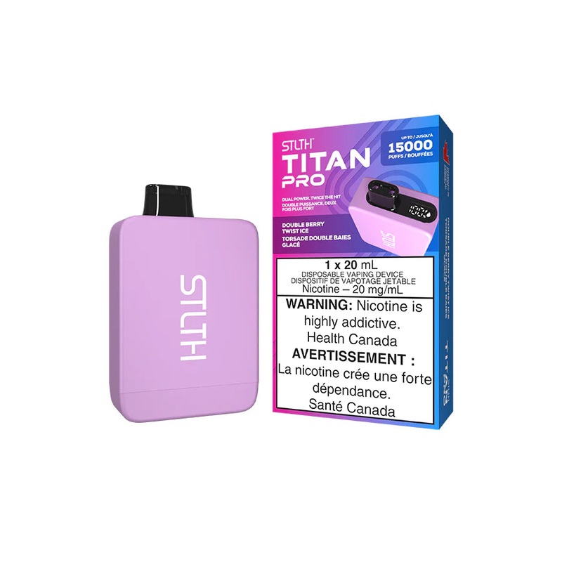 Stlth Titan Pro Disposable Vape – 15K Puffs – Double Berry Twist Ice