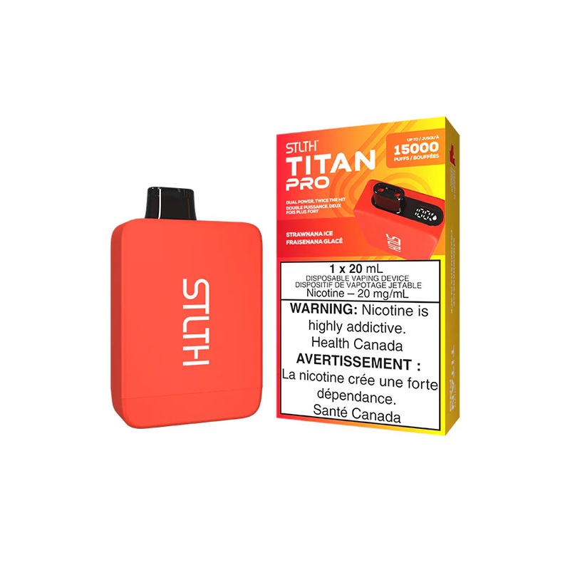 Stlth Titan Pro Disposable Vape – 15K Puffs – Strawnana Ice