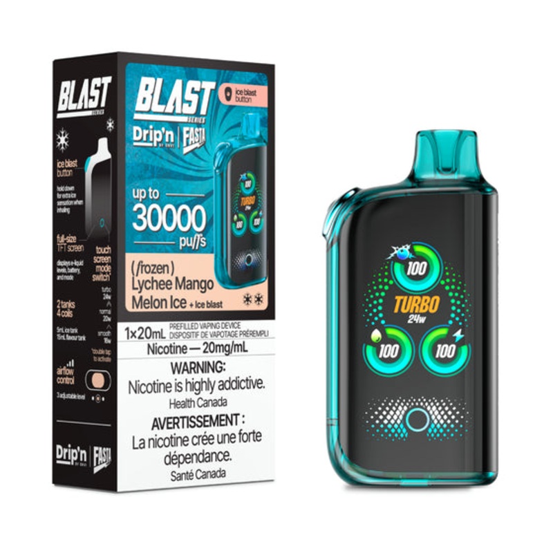 Drip’n Fasta Blast Disposable Vape – 30K Puffs – Lychee Mango Melon Ice
