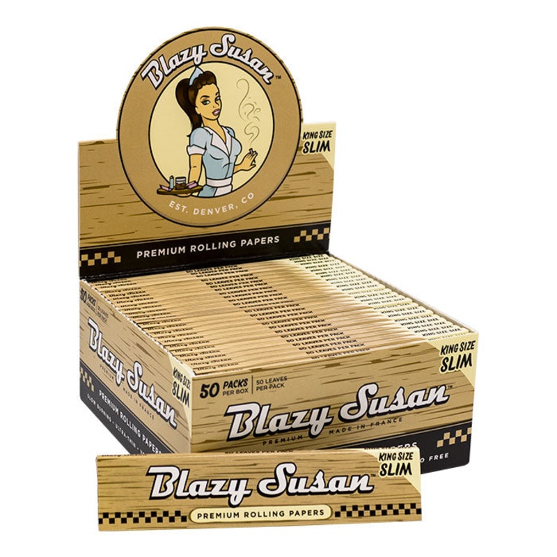 Blazy Susan | Unbleached King Size Slim Rolling Paper – Box of 50