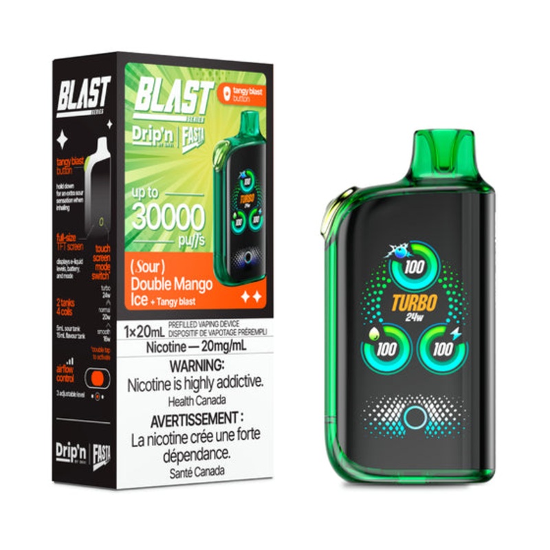 Drip’n Fasta Blast Disposable Vape – 30K Puffs – Double Mango Ice Sour