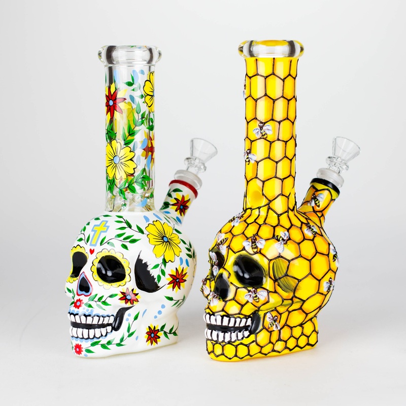 9 Sugar Skull-Themed Glass Bong