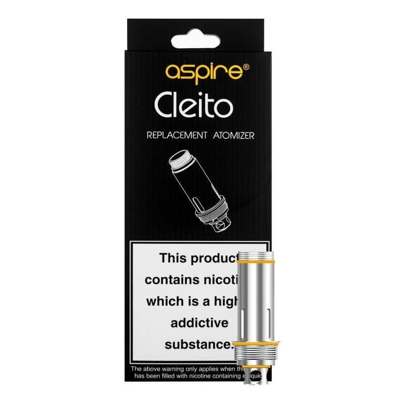 Aspire Cleito Coils|Discontinued – 0.4ohm (1 pc/coil) (40W-60W)|Discontinued – 0.27ohm Clapton (1 pc/coil) (45W-55W)|0.2ohm (1 pc/coil) (55W-70W)|0.16ohm (only fits in EXO tank) (1 pc/coil) (60W-100W)|Discontinued – 0.15ohm MESH (1 pc/coil) (60W-75W) (Pro