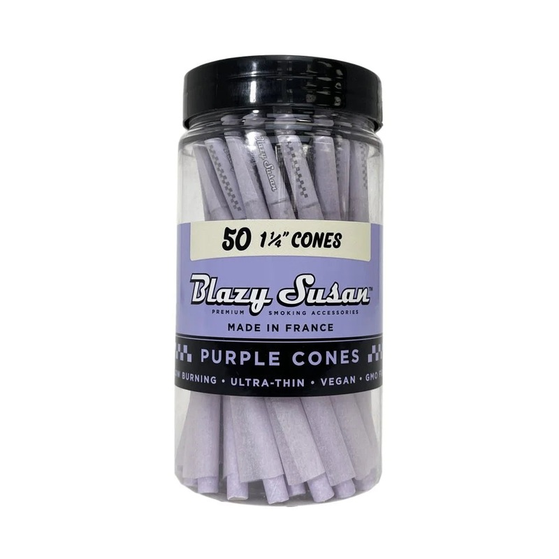 Blazy Susan | Purple pre rolled cones  size 1-1/4 Pack of 50