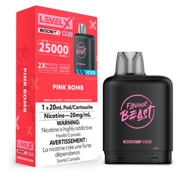 Flavour Beast Level X Vape Pod – 25K – Pink Bomb Ice