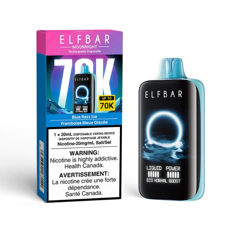 Elf Bar MoonNight Disposable Vape – 70K Puffs – Blue Razz Ice