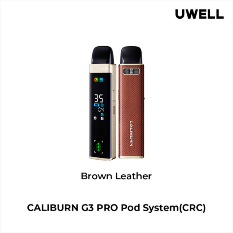 Uwell Caliburn G3 Pro Open Pod Kit – Brown Leather