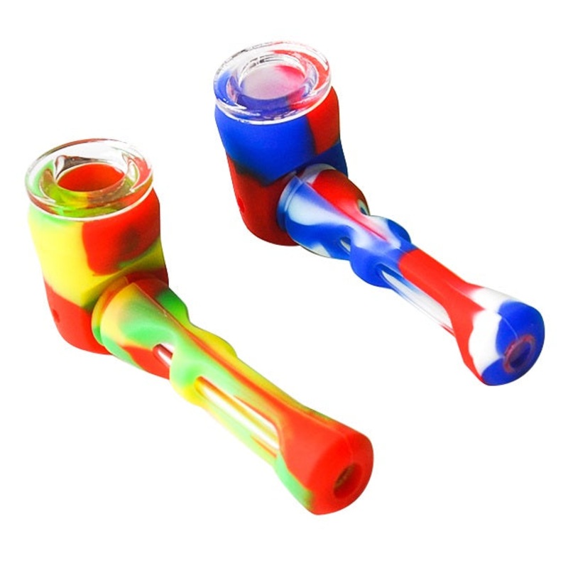 4 Titan Silicone Pipe w/ Glass Bowl – Rasta
