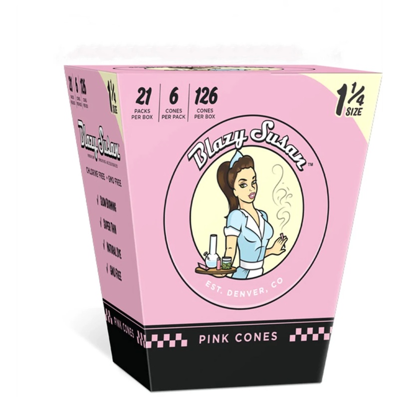 Blazy Susan Pre Rolled Cones – 1 Size Pink – 6/pack