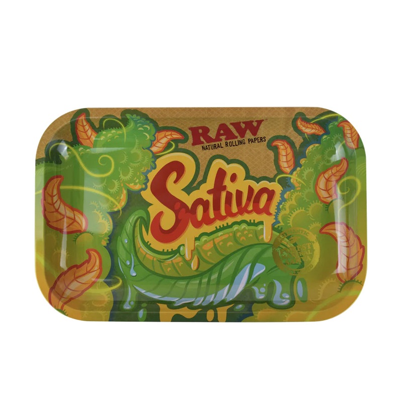 RAW Metal Rolling Tray – 11 x 7 – Sativa