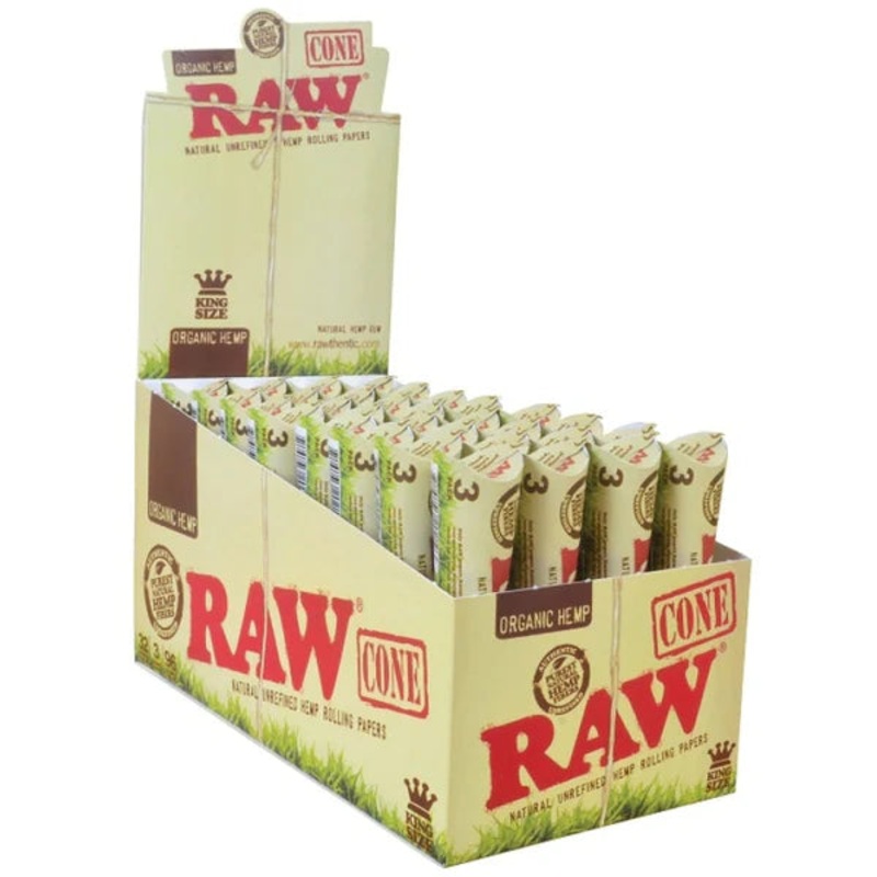 RAW Pre Rolled Cones – Organic Hemp King Size – 3/pack