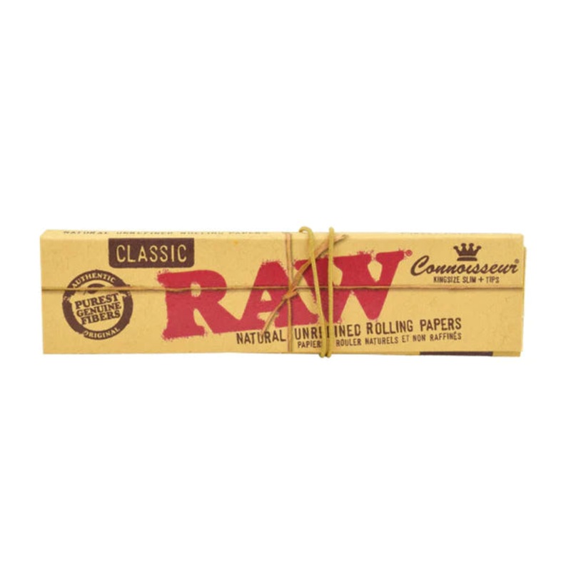 RAW Rolling Papers – Connoisseur King Size Slim w/ Tips
