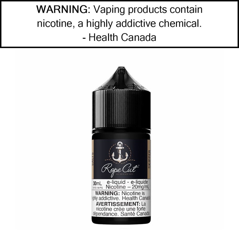 Rope Cut – Skipper – Salt|Discontinued – Hybrid – 5mg/mL|Salt – 10mg/mL|Salt – 20mg/mL|Discontinued – Hybrid – 20mg/mL|Discontinued – Hybrid – 10mg/mL
