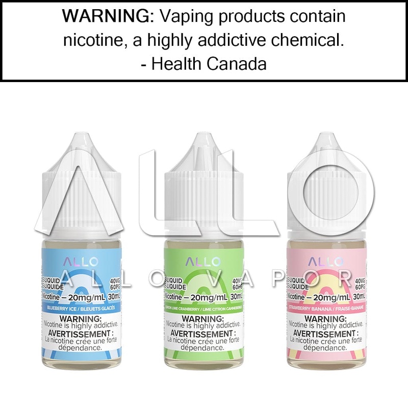 ALLO – Salt|Lemon Lime Cranberry – 20MG/ML|Spearmint – 20MG/ML|Discontinued – Banana Ice – 20MG/ML|Discontinued – Blue Raspberry – 20MG/ML|Discontinued – Blue Raspberry Lemon – 20MG/ML|Discontinued – Blueberry Ice – 20MG/ML|Discontinued – Fuji Apple Ice –