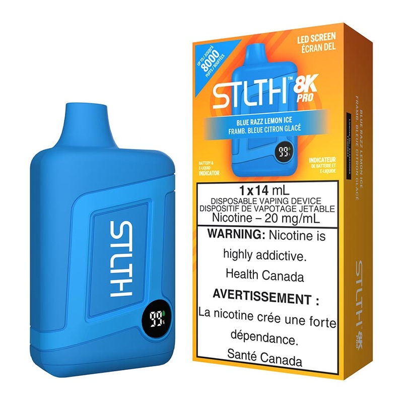 STLTH 8K Pro Disposable Vape Device – Blue Razz Lemon Ice