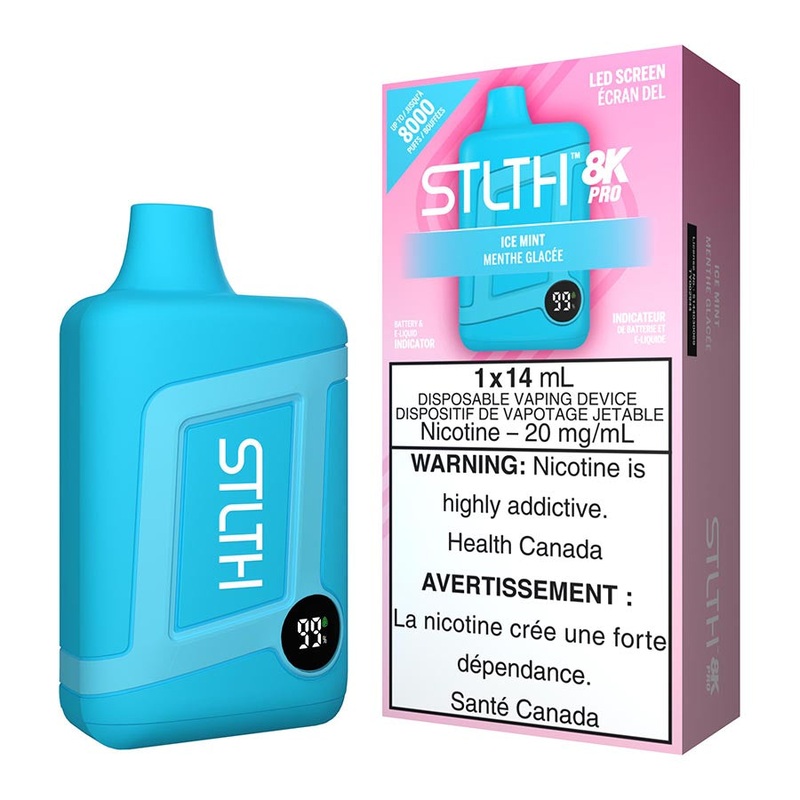 STLTH 8K Pro Disposable Vape Device – Ice Mint