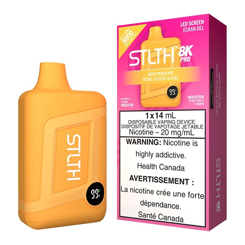 STLTH 8K Pro Disposable Vape Device – Juicy Peach Ice