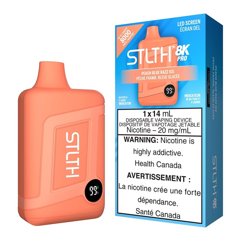 STLTH 8K Pro Disposable Vape Device – Peach Blue Razz Ice