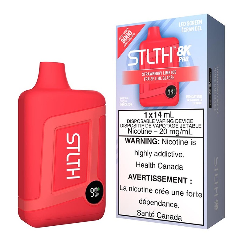 STLTH 8K Pro Disposable Vape Device – Strawberry Lime Ice