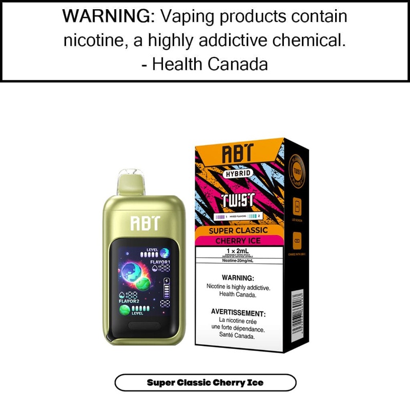 ABT Twist 40K – Disposable|Apple Ice / Kiwi Ice – 20MG/ML|Blueberry / Raspberry – 20MG/ML|Blueberry Raspberry / Peach Ice – 20MG/ML|DragonFruit / Lychee Ice – 20MG/ML|Extreme Mint / Ice Mint – 20MG/ML|Grape / Raspberry – 20MG/ML|Raspberry / Watermelon – 2