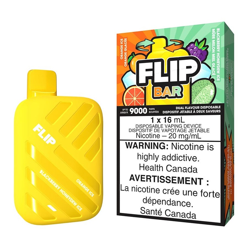 Flip Bar Disposable Vape Device – Orange Ice And Blackberry Honeydew Ice