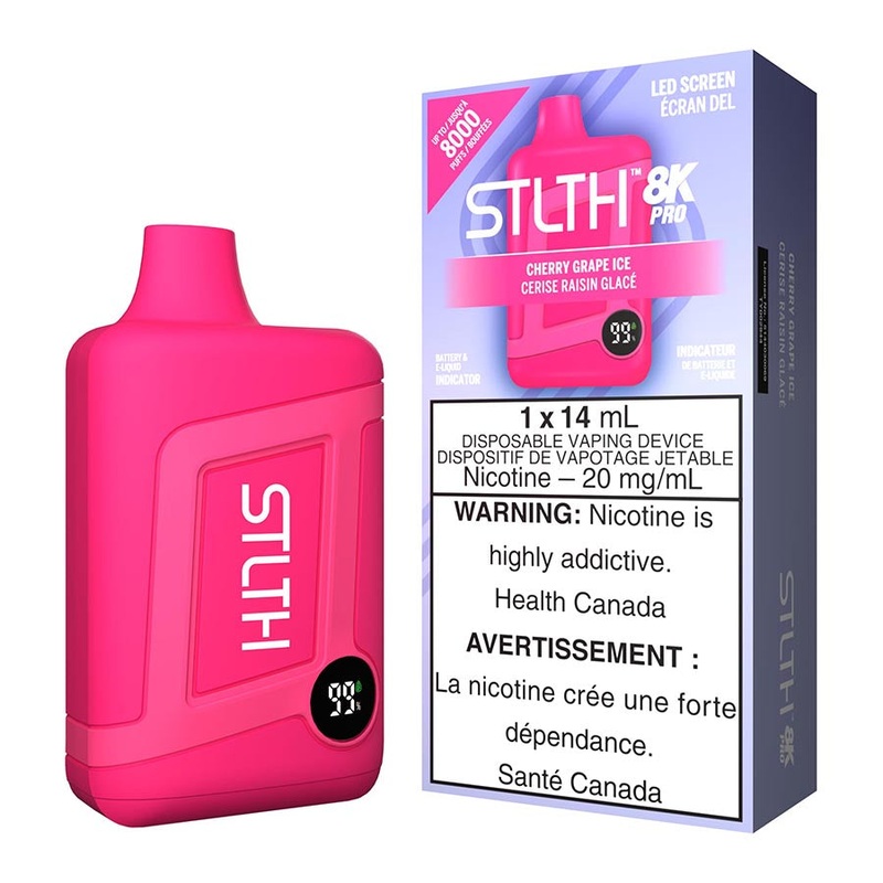 STLTH 8K Pro Disposable Vape Device – Cherry Grape Ice