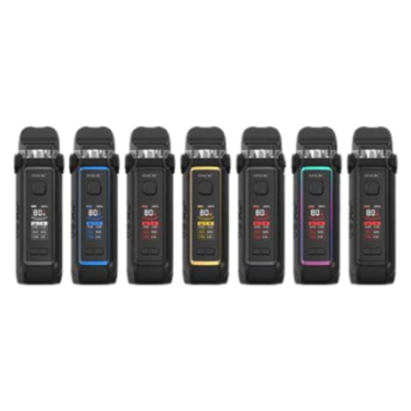 KIT DE POD SMOK IPX 80|FIBRE DE CARBONE NOIRE|BLEU|FLUID 7-COLOR|NOIR GRIS FLUIDE|ROUGE
