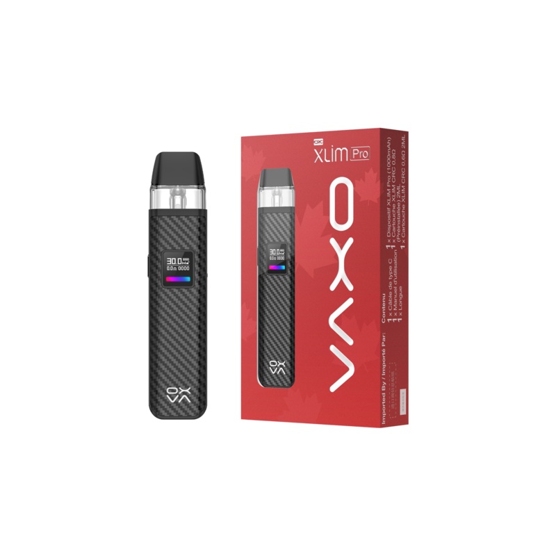 KIT DE VAPOTAGE OXVA XLIM PRO|CARBONE NOIR|OR NOIR|CUIR MARRON|BOIS MARRON|PLUME FANCY|PINK CLATANT|ROUGE BRILLANT|CUIR GRIS